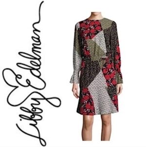 Libby Edelman Patchwork Long Sleeve Dress